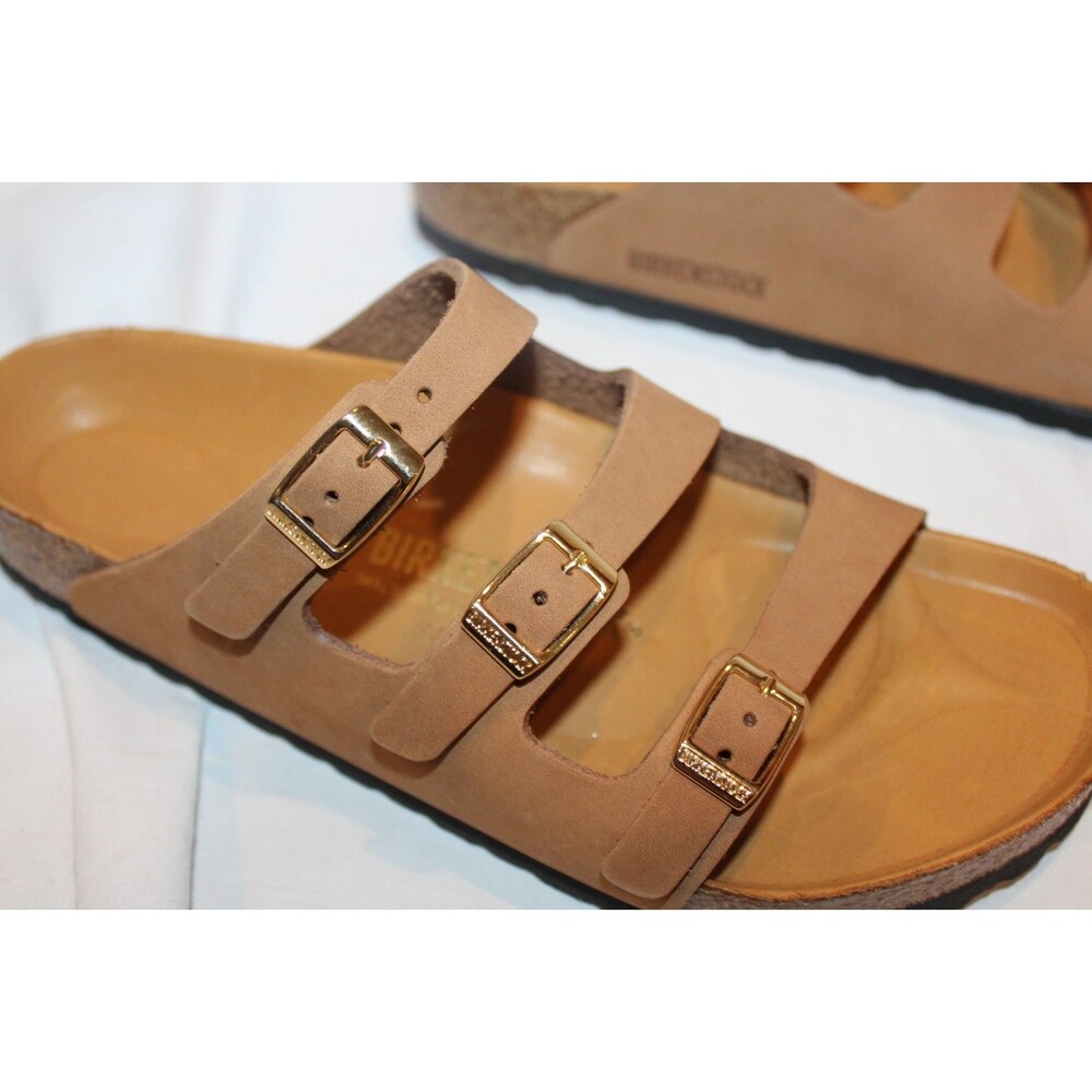 BIRKENSTOCK WOMEN'S FLORIDA LEATHER 3 STRAP SANDALS FRESH MINK 40 REGULAR - Picture 3 of 6